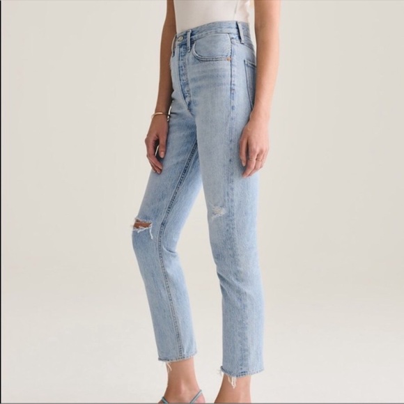 Agolde Riley High Rise Straight Crop Jeans - Picture 2 of 7